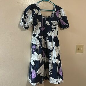 Maude Vivante Blue/Purple/White Floral Dress SZ Small